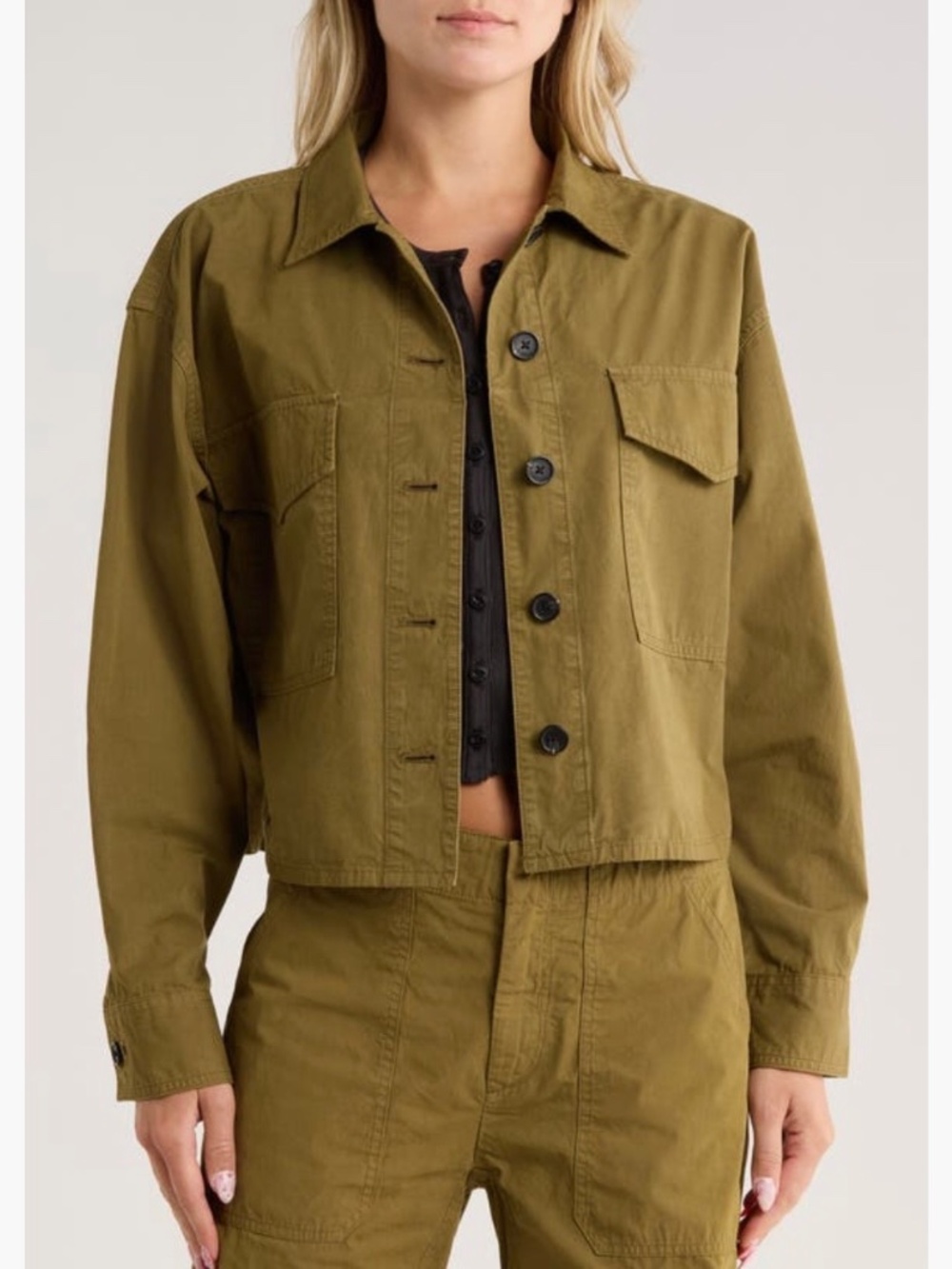 Rag & Bone Ramona Shirt Jacket Army Green SZ XL